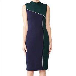 Green Colorblock Sheath Dress